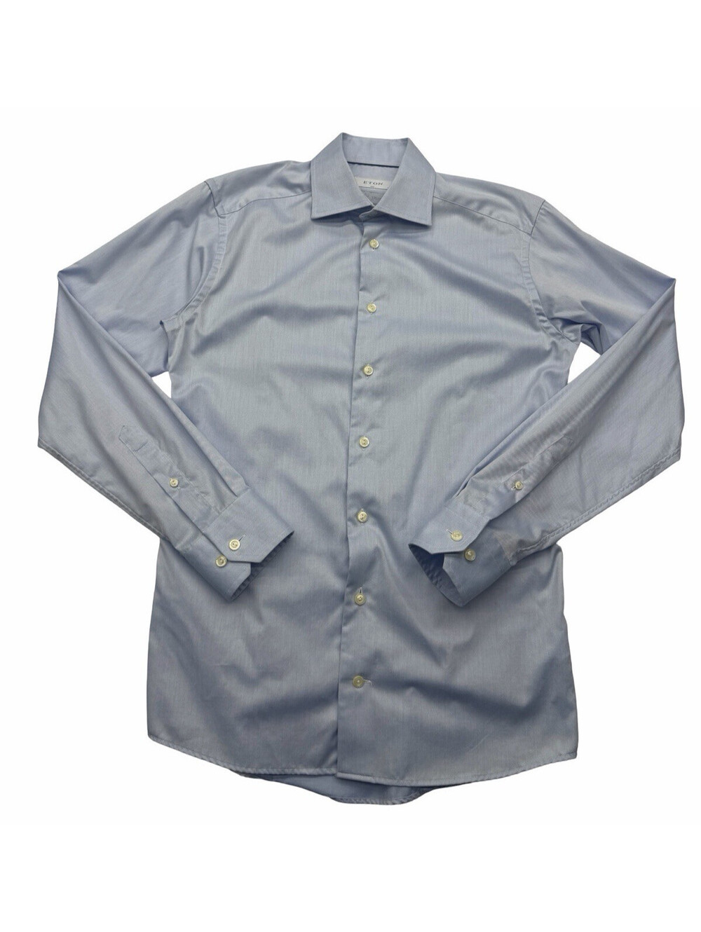 Eton Slim Fit Signature Twill Dress Shirt Cotton Light Blue Size 38 | 15